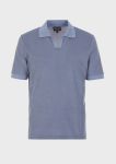 Short-sleeved polo shirt in light wool 01